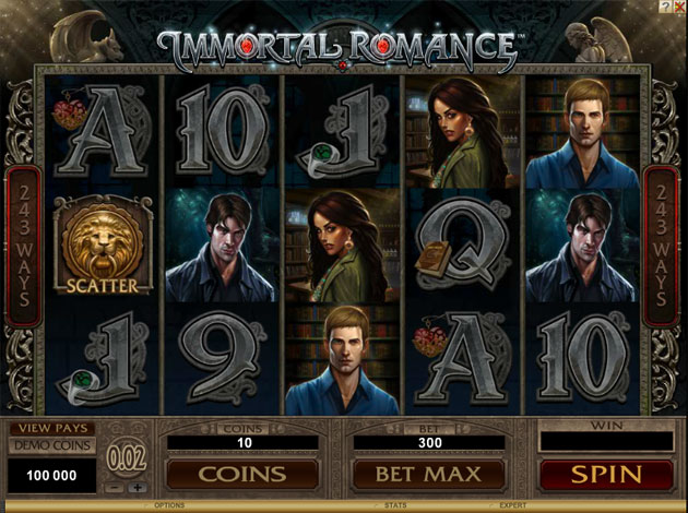 free spins for immortal romance slot
