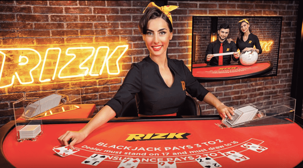 Rizk live casino blackjack table