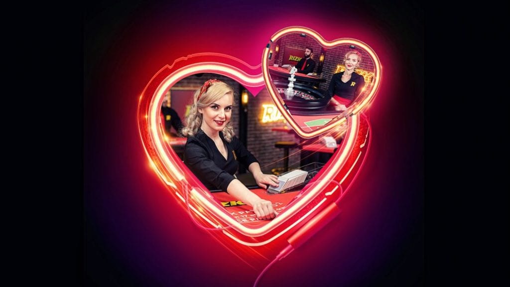 Rizk's valentine live casino hearts 
