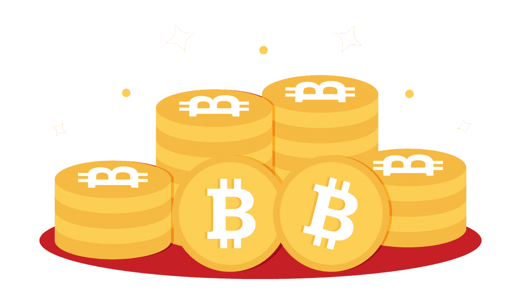 bitcoins on table