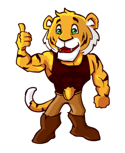 bestcasinoindia mascot the tiger - tumb up