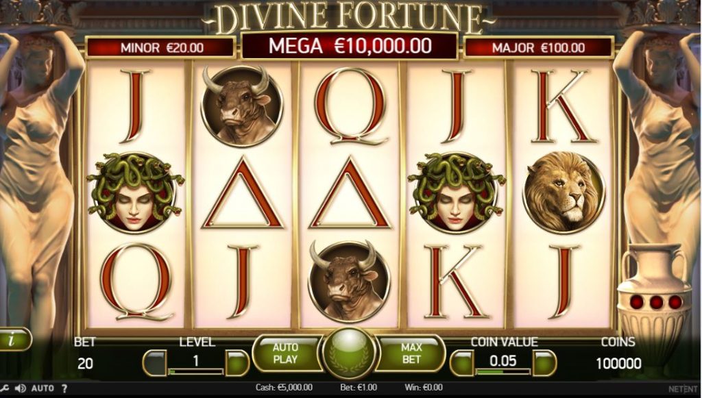 Divine fortune slots game by Netent
